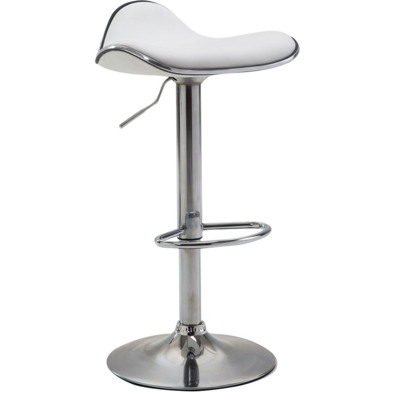 Tabouret de bar moderne en Polyuréthane Blanc Métal Argenté Brillant Capano - 1