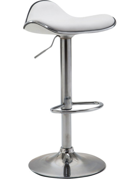 Tabouret de bar moderne en Polyuréthane Blanc Métal Argenté Brillant Capano - 1