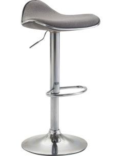 Tabouret de bar moderne en Tissu Gris clair Métal Argenté Brillant Capano - 1