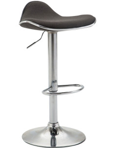 Tabouret de bar moderne en Tissu Gris foncé Métal Argenté Brillant Capano - 1