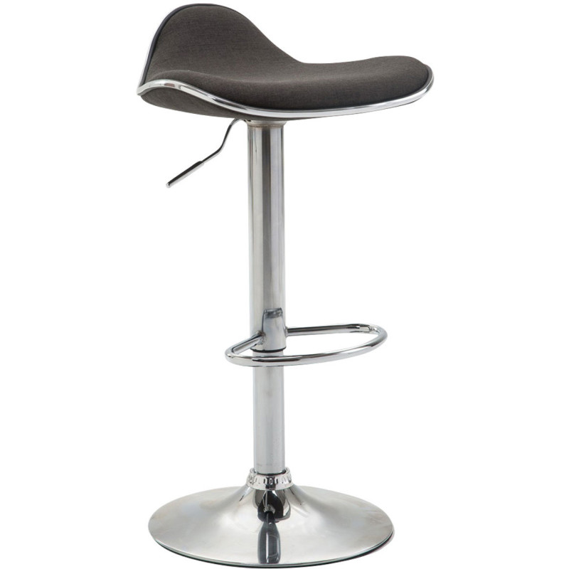 Tabouret de bar moderne en Tissu Gris foncé Métal Argenté Brillant Capano - 1