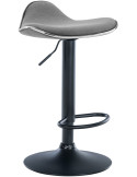 Tabouret de bar moderne en Tissu Gris clair Métal Noir Mat Capano