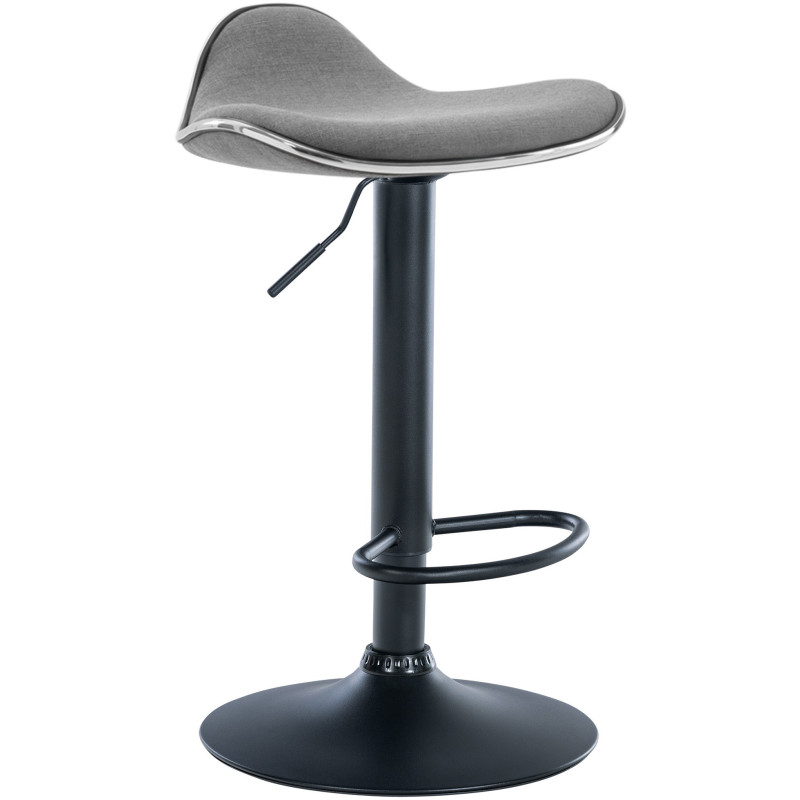 Tabouret de bar moderne en Tissu Gris clair Métal Noir Mat Capano - 1