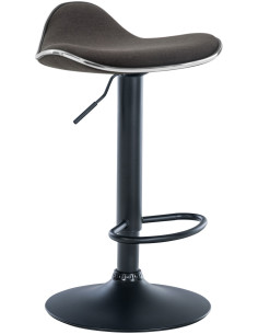 Tabouret de bar moderne en Tissu Gris foncé Métal Noir Mat Capano - 1