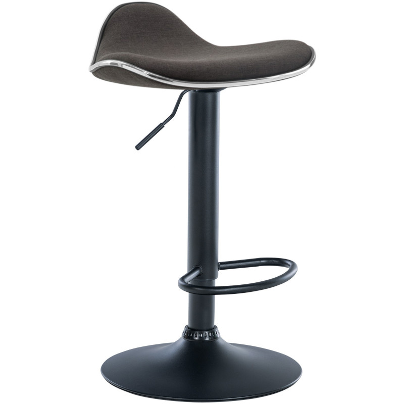 Tabouret de bar moderne en Tissu Gris foncé Métal Noir Mat Capano - 1