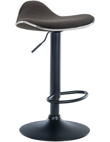 Tabouret de bar moderne en Tissu Gris foncé Métal Noir Mat Capano - 1