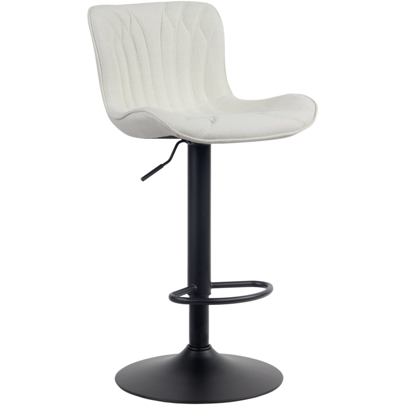 Tabouret de bar Avec dossier Ylann en Polyester Beige Métal Noir Mat - 1