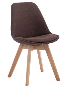 Chaise Sakina en Polyester Chocolat Bois de hêtre Naturel - 1