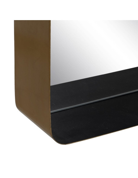 Miroir Mural Rectangulaire 40x60 en Métal Doré Noir Laéllé - 5