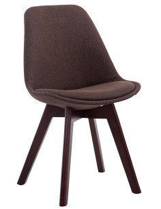 Chaise Sakina en Polyester Chocolat Bois de hêtre Noyer - 1