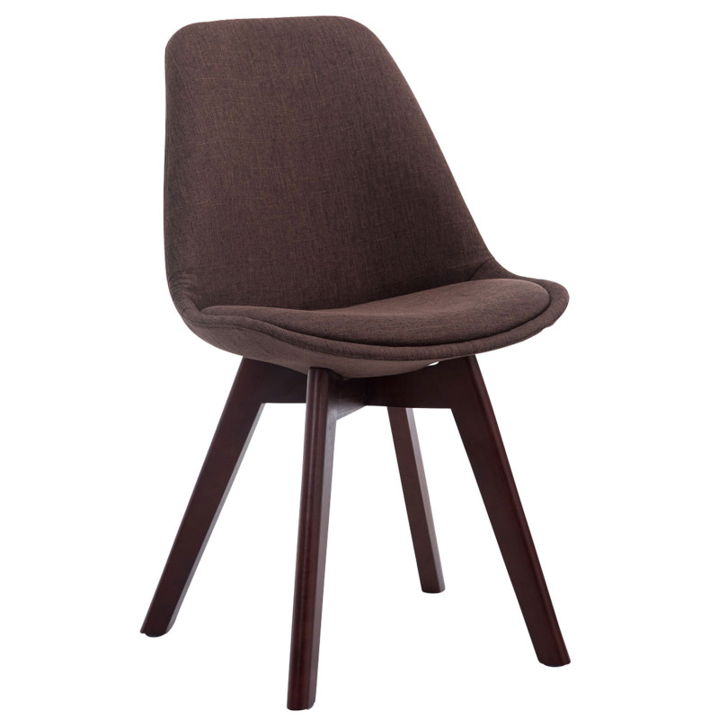 Chaise Sakina en Polyester Chocolat Bois de hêtre Noyer - 1