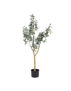 Arbre artifciel Olivier Hauteur 110 cm en Plastique Vert Avec pot - 1