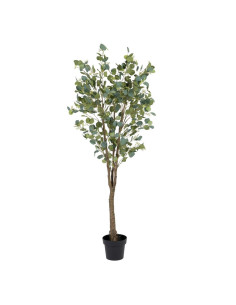 Plante artificielle Eucalyptus XL Hauteur 170 cm en Plastique Vert Avec pot - 1