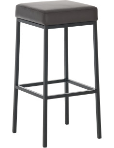 Tabouret de bar Hauteur 85 cm Yvan en Polyuréthane Noir Métal Blanc Mat - 1