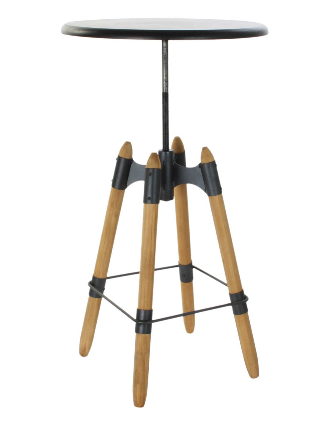 Table Haute Pliante En Bois Massif - Mange-debout Ronde Pour Jardin Et Intérieur