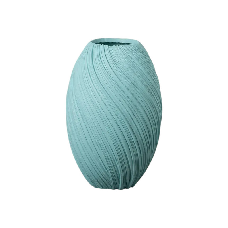 Grand Vase de jardin moderne Rond Hauteur 76 cm en Résine de magnésium Bleu Aldea - 1