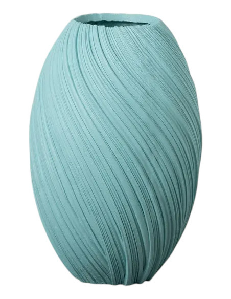 Grand Vase de jardin moderne Rond Hauteur 76 cm en Résine de magnésium Bleu Aldea - 1