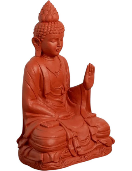 Grande Statue de jardin Bouddha assis Hauteur 88 cm en Résine de magnésium Terracotta Jativa - 1