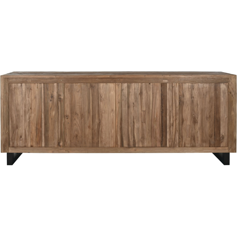 Grand Buffet original Bas 4 portes 4 tiroirs en Bois de teck recyclé Marron Noix de coco Calasparra - 4
