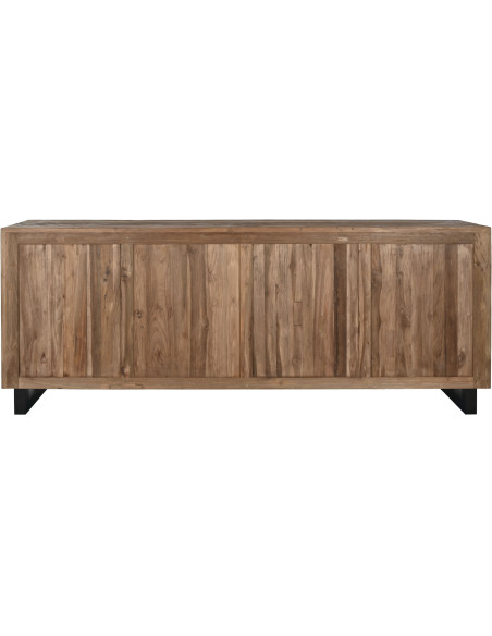 Grand Buffet original Bas 4 portes 4 tiroirs en Bois de teck recyclé Marron Noix de coco Calasparra - 4