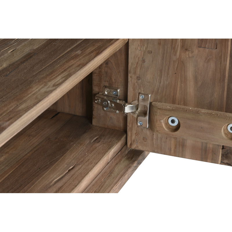 Grand Buffet original Bas 4 portes 4 tiroirs en Bois de teck recyclé Marron Noix de coco Calasparra - 9