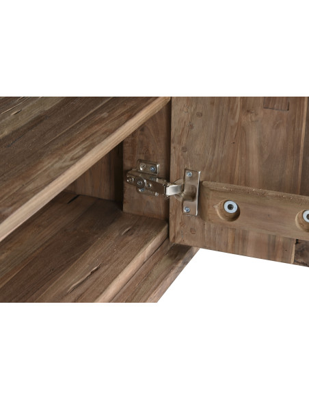 Grand Buffet original Bas 4 portes 4 tiroirs en Bois de teck recyclé Marron Noix de coco Calasparra - 9