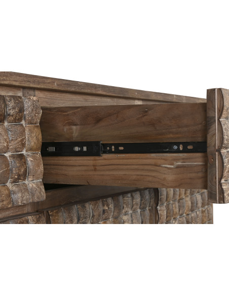 Grand Buffet original Bas 4 portes 4 tiroirs en Bois de teck recyclé Marron Noix de coco Calasparra - 10