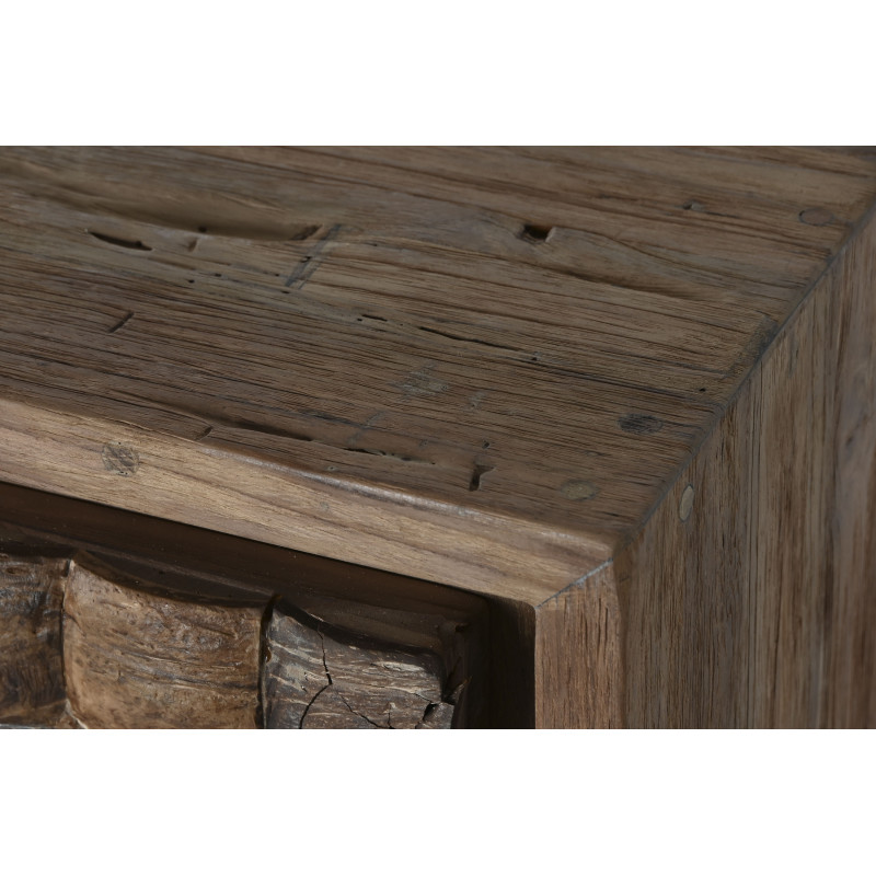 Grand Buffet original Bas 4 portes 4 tiroirs en Bois de teck recyclé Marron Noix de coco Calasparra - 11