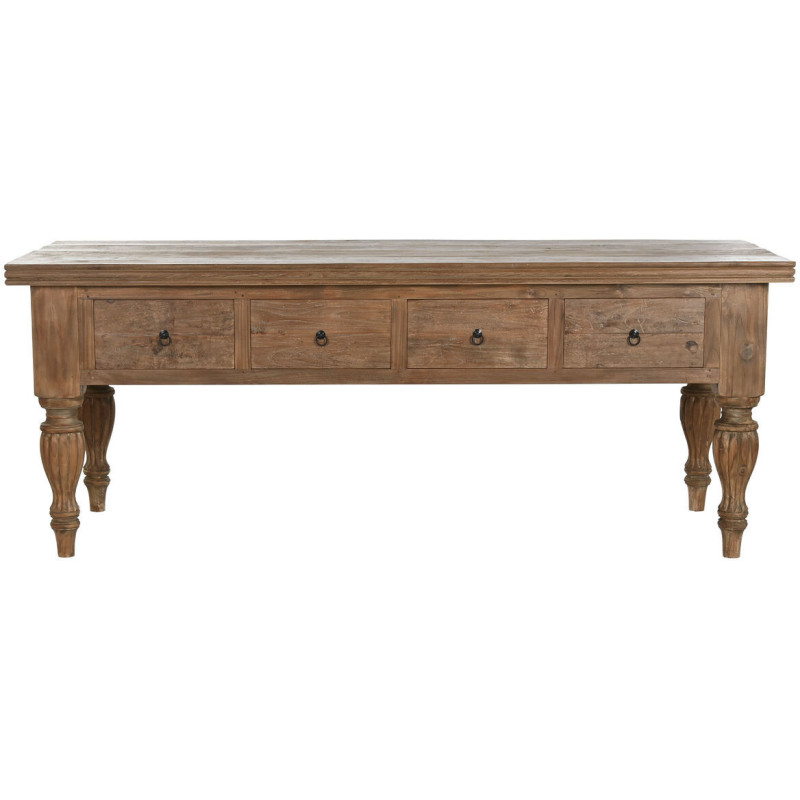 Grande console vintage 200 cm Rectangulaire en Bois de teck recyclé Naturel Terso - 8