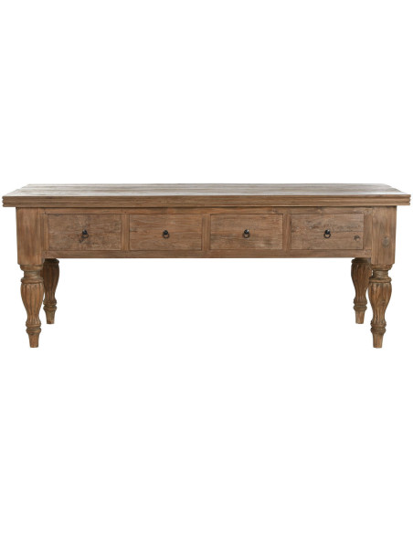 Grande console vintage 200 cm Rectangulaire en Bois de teck recyclé Naturel Terso - 8