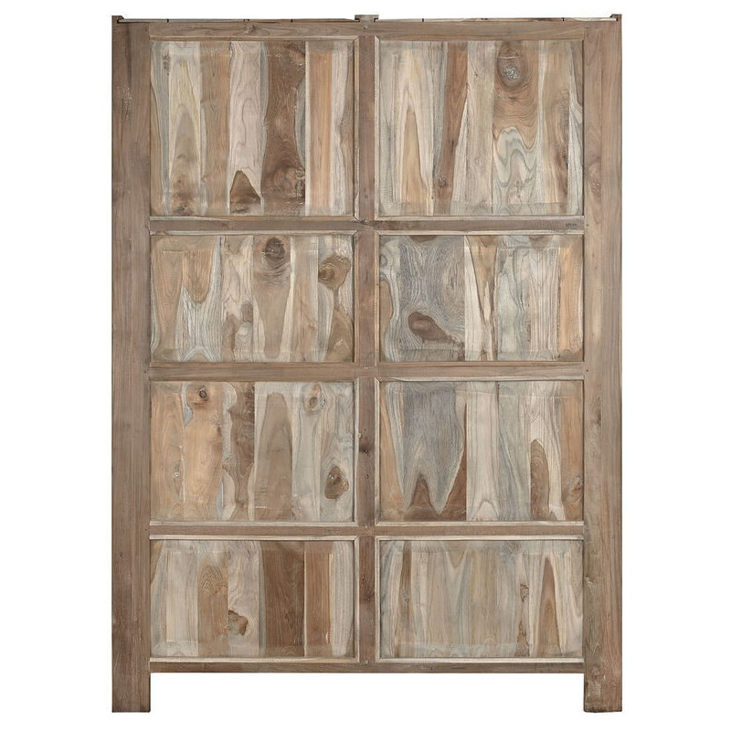 Grande Armoire rustique 2 portes en Bois de teck recyclé Marron Grylo - 2