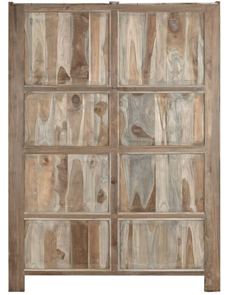 Grande Armoire rustique 2 portes en Bois de teck recyclé Marron Grylo - 2