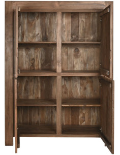 Grande Armoire rustique 2 portes en Bois de teck recyclé Marron Grylo - 3