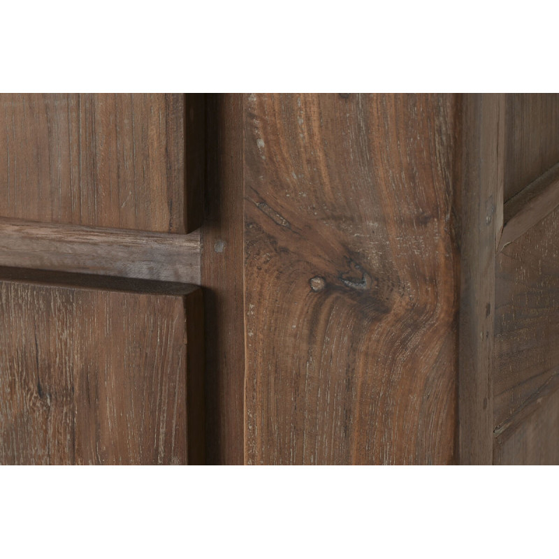 Grande Armoire rustique 2 portes en Bois de teck recyclé Marron Grylo - 6