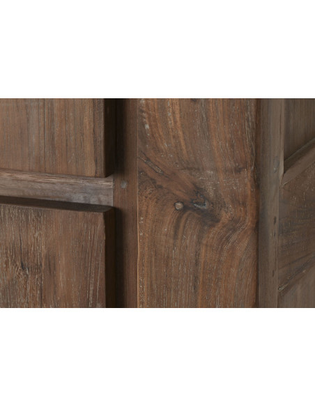Grande Armoire rustique 2 portes en Bois de teck recyclé Marron Grylo - 6