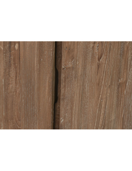 Grande Armoire rustique 2 portes en Bois de teck recyclé Marron Grylo - 7