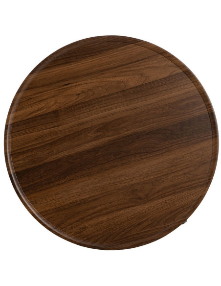 Table basse moderne Ronde en Bois Marron Métal Noir 60 cm Phaeli - 7