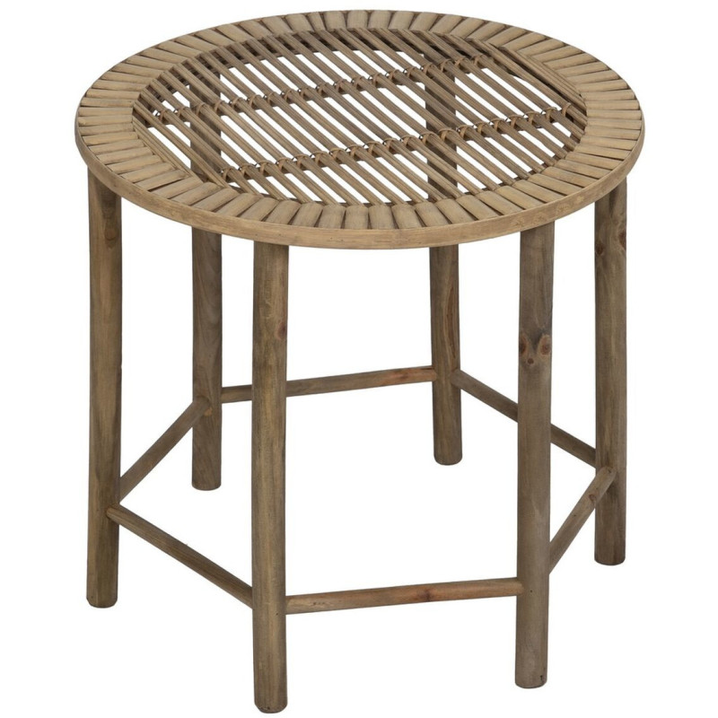 Table d'appoint originale Ronde en Bambou Naturel Elynor (Lot de 2) - 3
