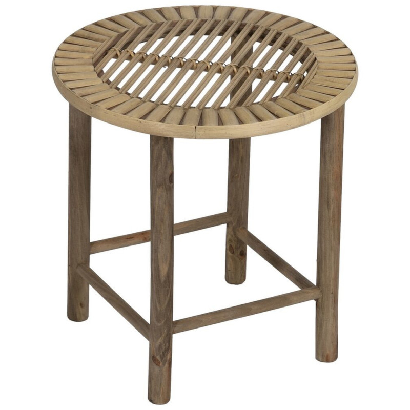 Table d'appoint originale Ronde en Bambou Naturel Elynor (Lot de 2) - 4