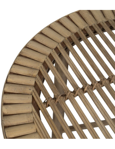 Table d'appoint originale Ronde en Bambou Naturel Elynor (Lot de 2) - 5