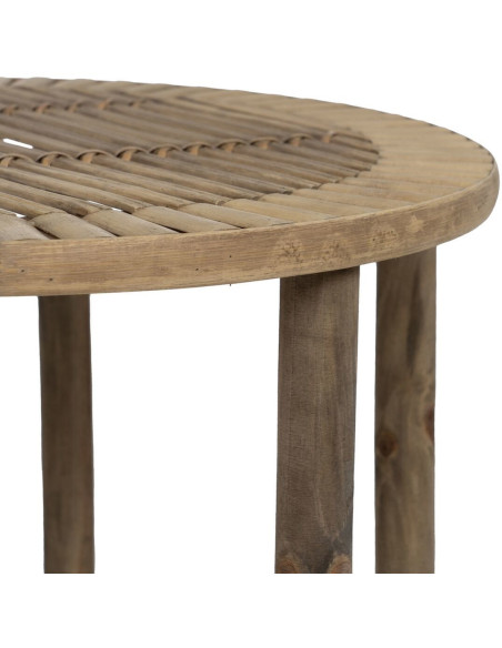 Table d'appoint originale Ronde en Bambou Naturel Elynor (Lot de 2) - 7