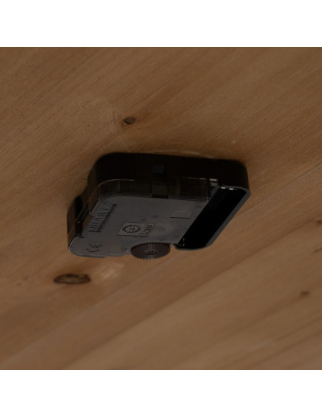 Table basse originale Horloge Ronde en Bois de sapin Naturel Métal Noir Mivora - 7