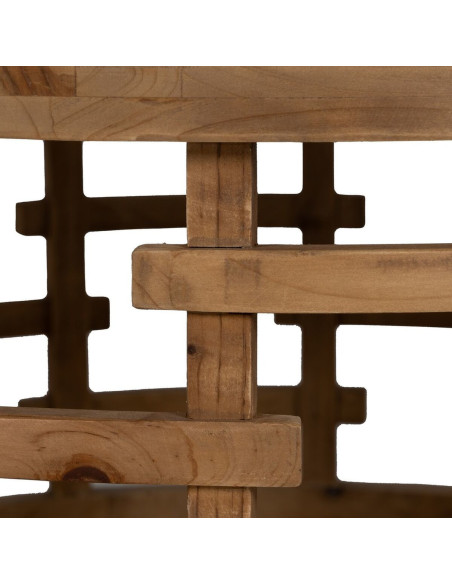 Table basse originale Horloge Ronde en Bois de sapin Naturel Métal Noir Faryne - 6