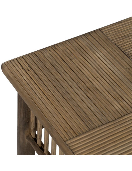 Sellette haute vintage Carrée en Bambou Naturel Ralica (Lot de 2) - 5