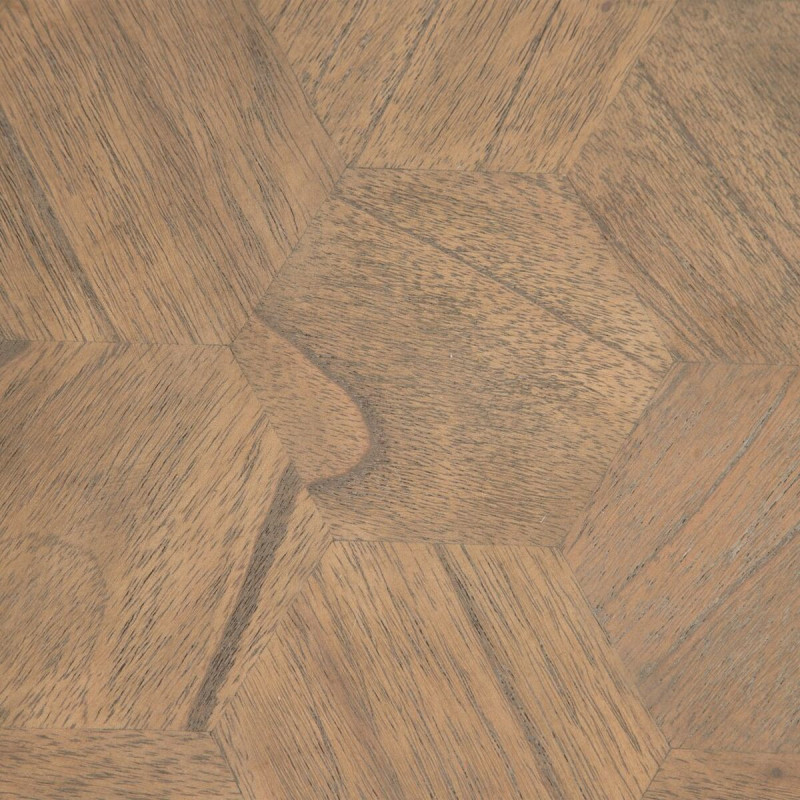 Table basse industrielle Ronde en Bois Naturel Métal Noir Olysha - 5