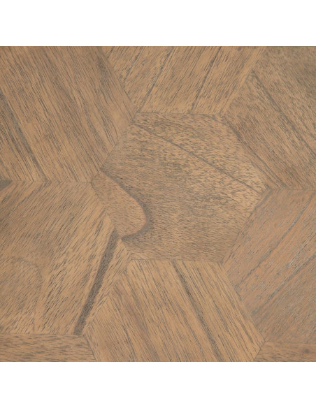 Table basse industrielle Ronde en Bois Naturel Métal Noir Olysha - 5