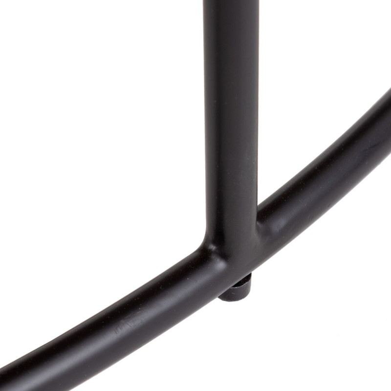 Table basse industrielle Ronde en Bois Naturel Métal Noir Olysha - 7