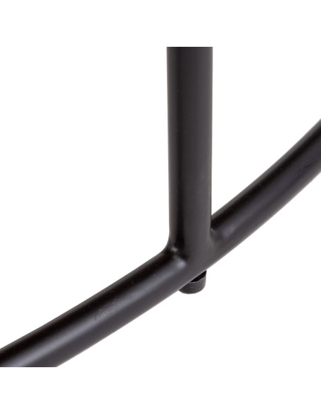 Table basse industrielle Ronde en Bois Naturel Métal Noir Olysha - 7