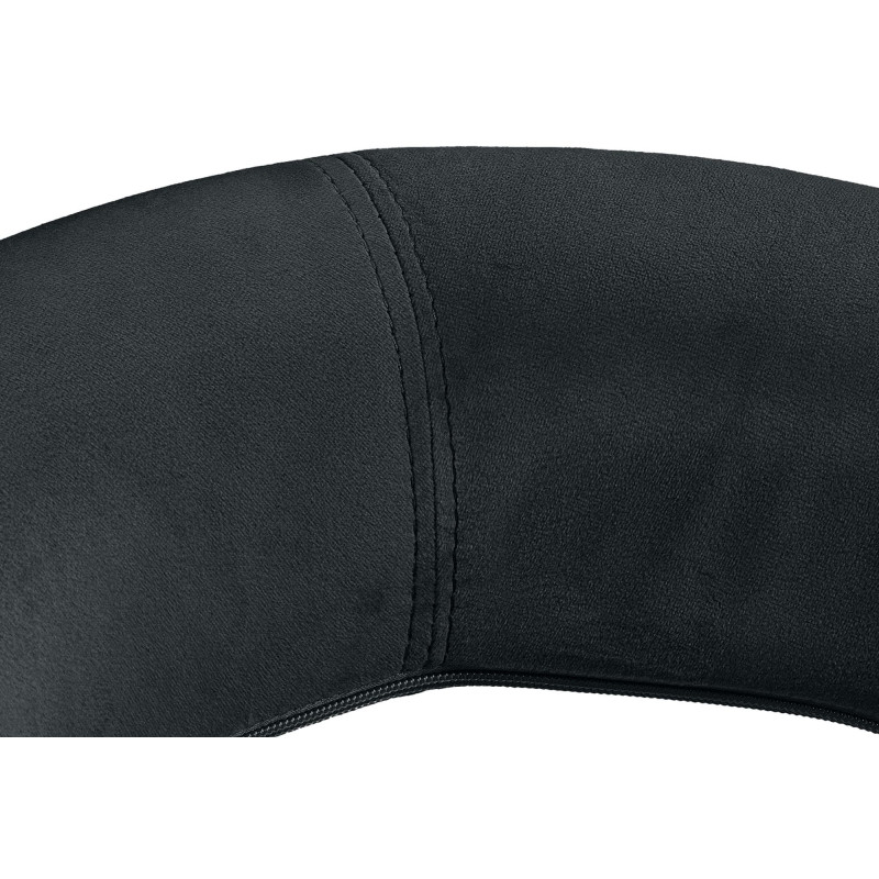 Tabouret de bar réglable moderne rond en Velours Noir Métal Blanc Minden - 2