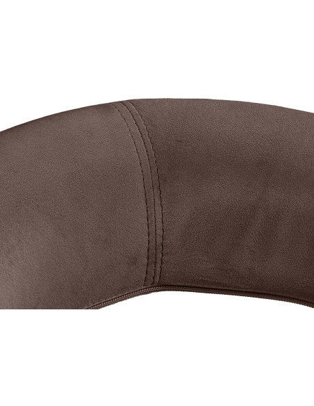 Tabouret de bar réglable moderne rond en Velours Marron Métal Blanc Minden - 2